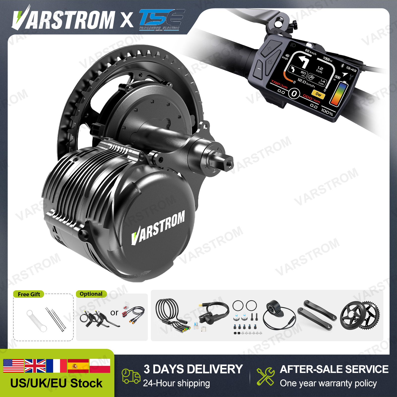 [USA Stock ] Tongsheng 750W TS - Torque Sensor Mid Drive Motor Kit ulasan dan harga
