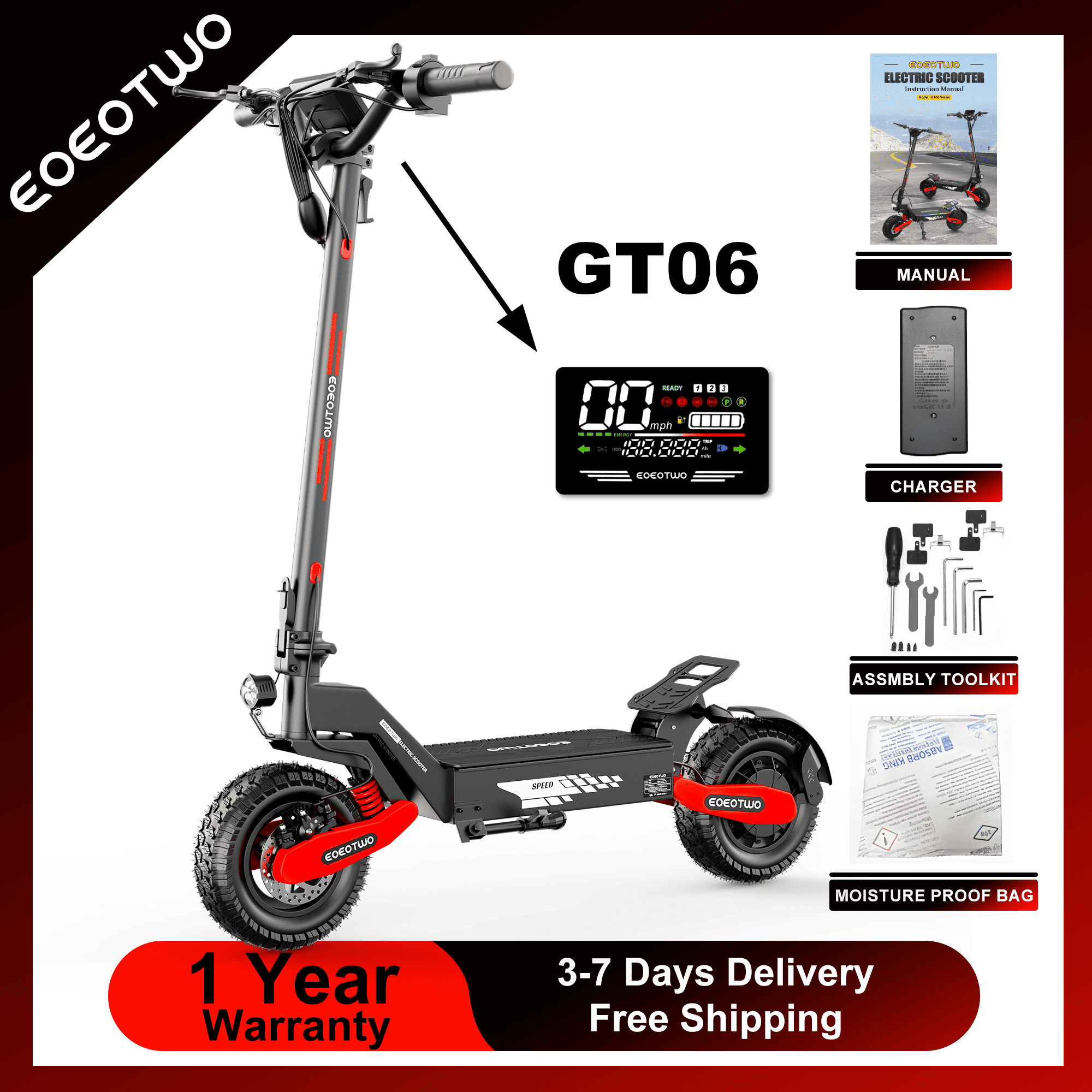 EOEOTWO GT06 Electric Scooter  - Dual Motor Ebike Kit 2000W ulasan dan harga